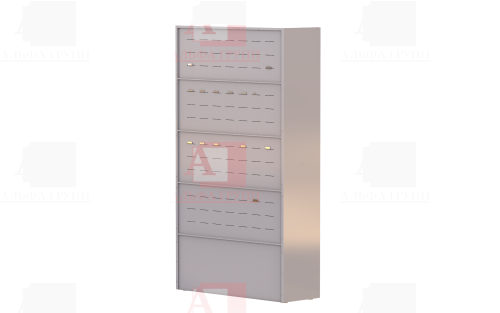 Шкаф СИЗ "Альфа-2" (расцветка "СТАНДАРТ", цвет: cерый) из стали с полимерным покрытием для энергоустановок.